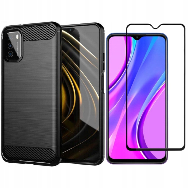 

Etui Pancerne Case Carbon Do Redmi 9T + Szkło