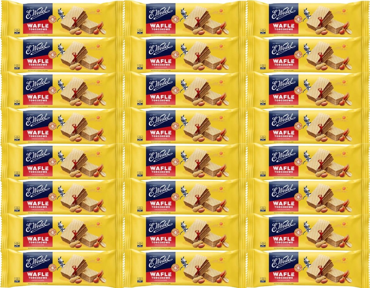 (x24) Wedel Wafle Torcikowe z Nadzieniem Orzechowym 160g