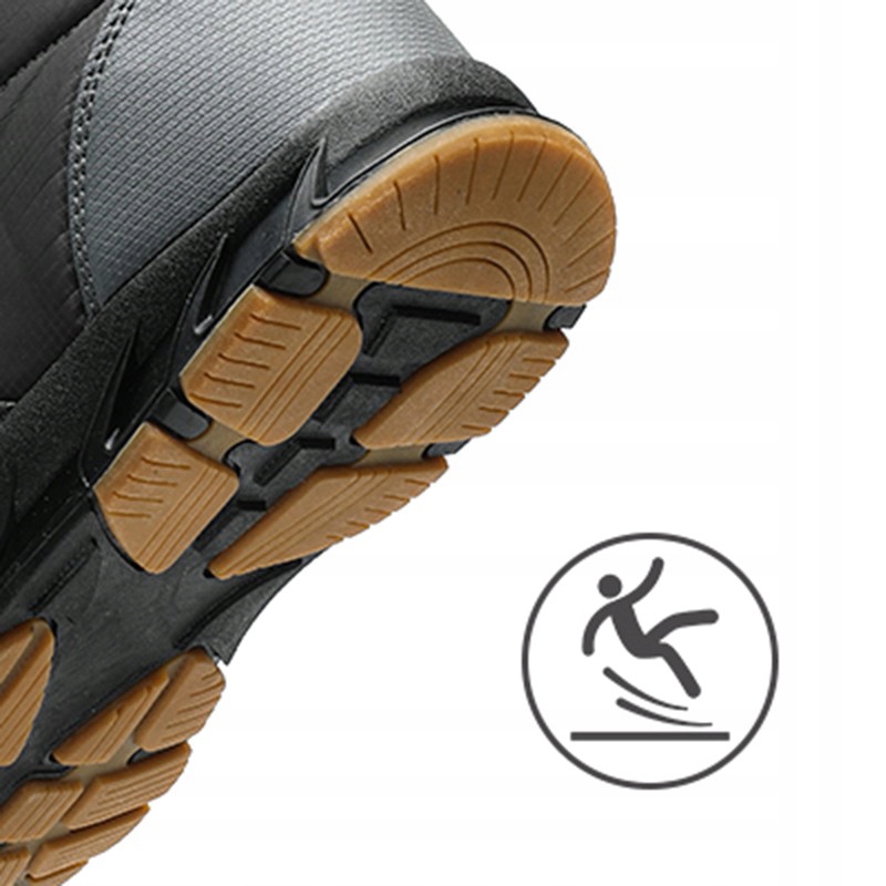 BUTY ZIMOWE MĘSKIE KAMASZE CIEPŁE OCIEPLANE ŚNIEGOWCE WODOODPORNE CZARNE 43 Kolor czarny