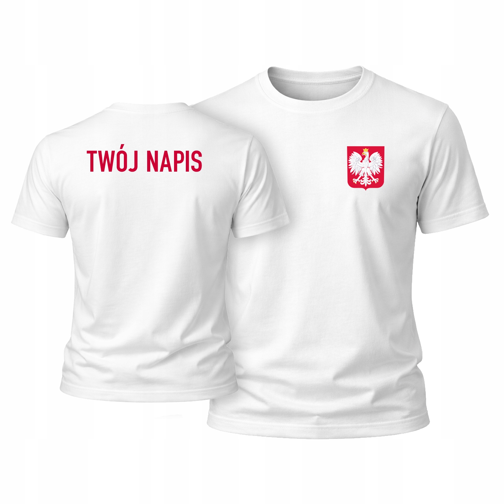 Koszulka Polska Damska Kibica T-Shirt Własny Napis Personalizacja 44-XXL