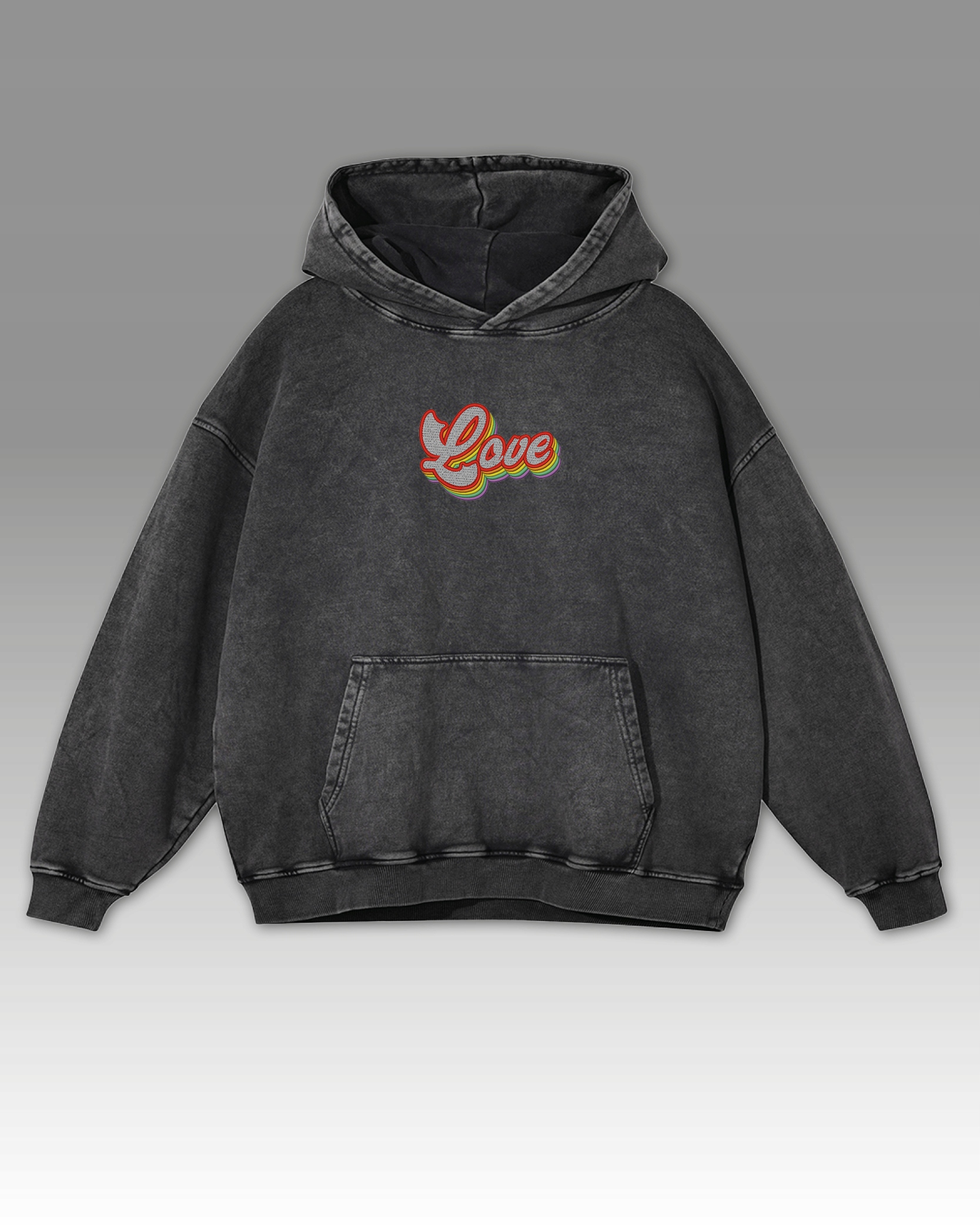 Duhová mikina Mikina , barevné duhové barvy, vintage, radost, Grafit L