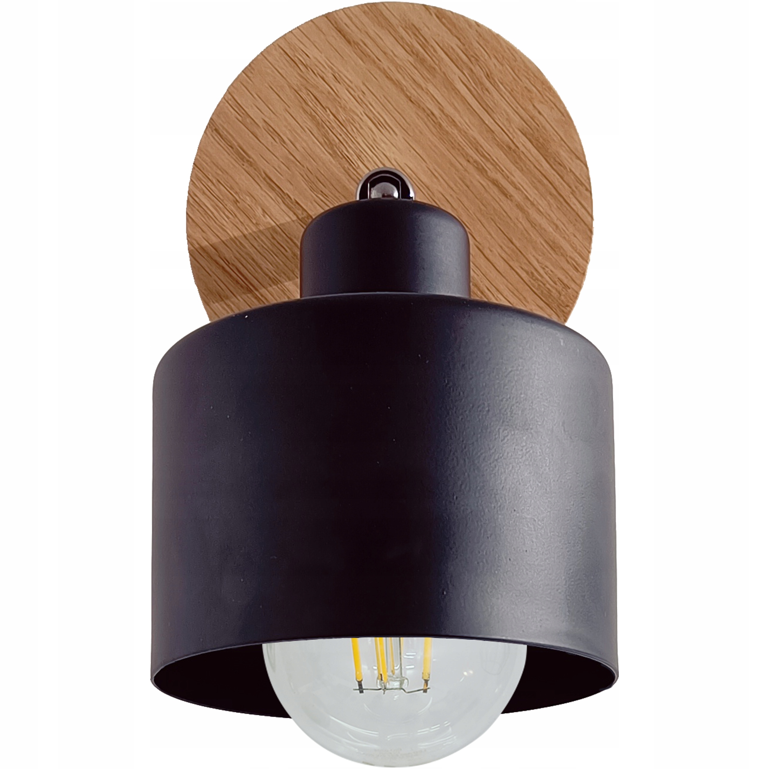 Kinkiet ścienny lampa ścienna Diana loft drewniana Dąb 1x klosz Stylowa