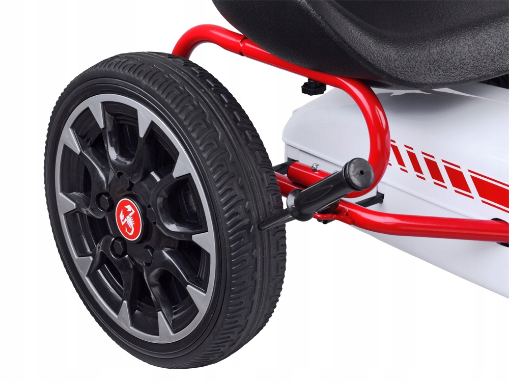 GOKART NA PEDAŁY DLA DZIECI HAMULEC WIELKI ABARTH SUPER PREZENT BIAŁY Kolor biały