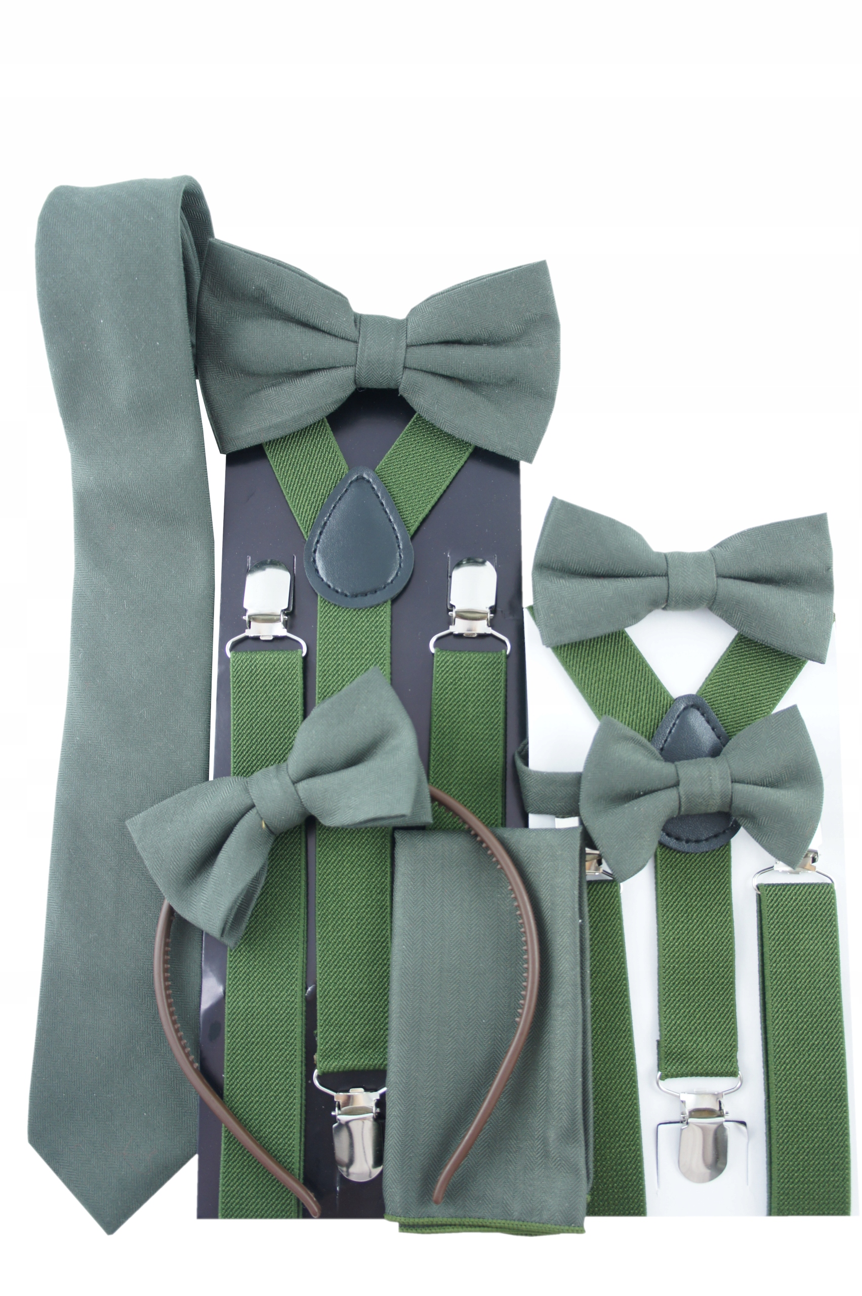 KHAKI oliwkowa Poszetka do garnituru marynarki MATOWA gładka elegancka Materiał dominujący poliester