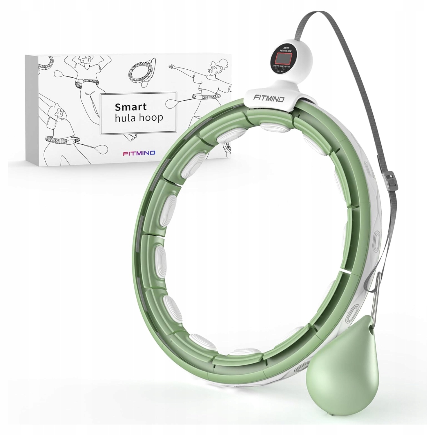 Hula hoop s Zátěží a počítadlem Fitmind, 16 segmentů, zeštíhlující