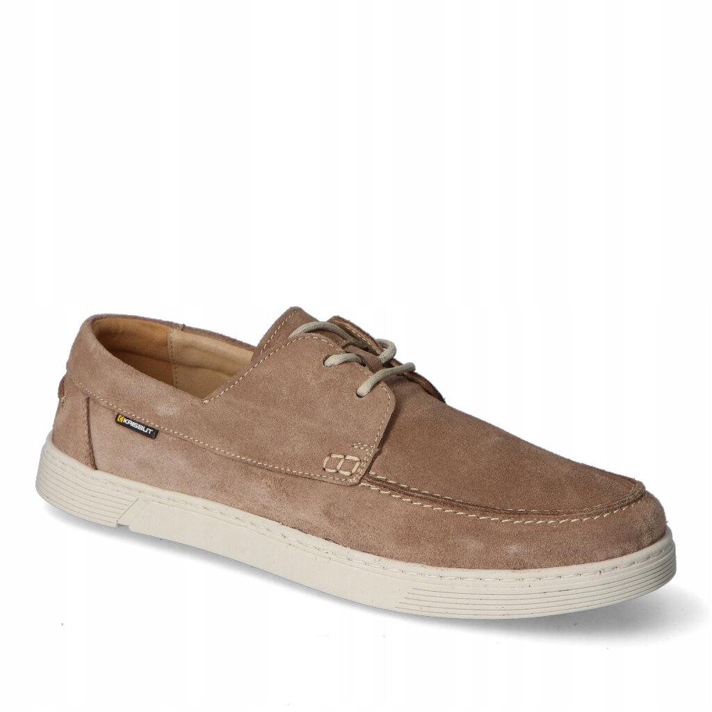 Polobotky Kožené mokasíny Krisbut 5751-2-9 Béžová Capuccino semiš 42