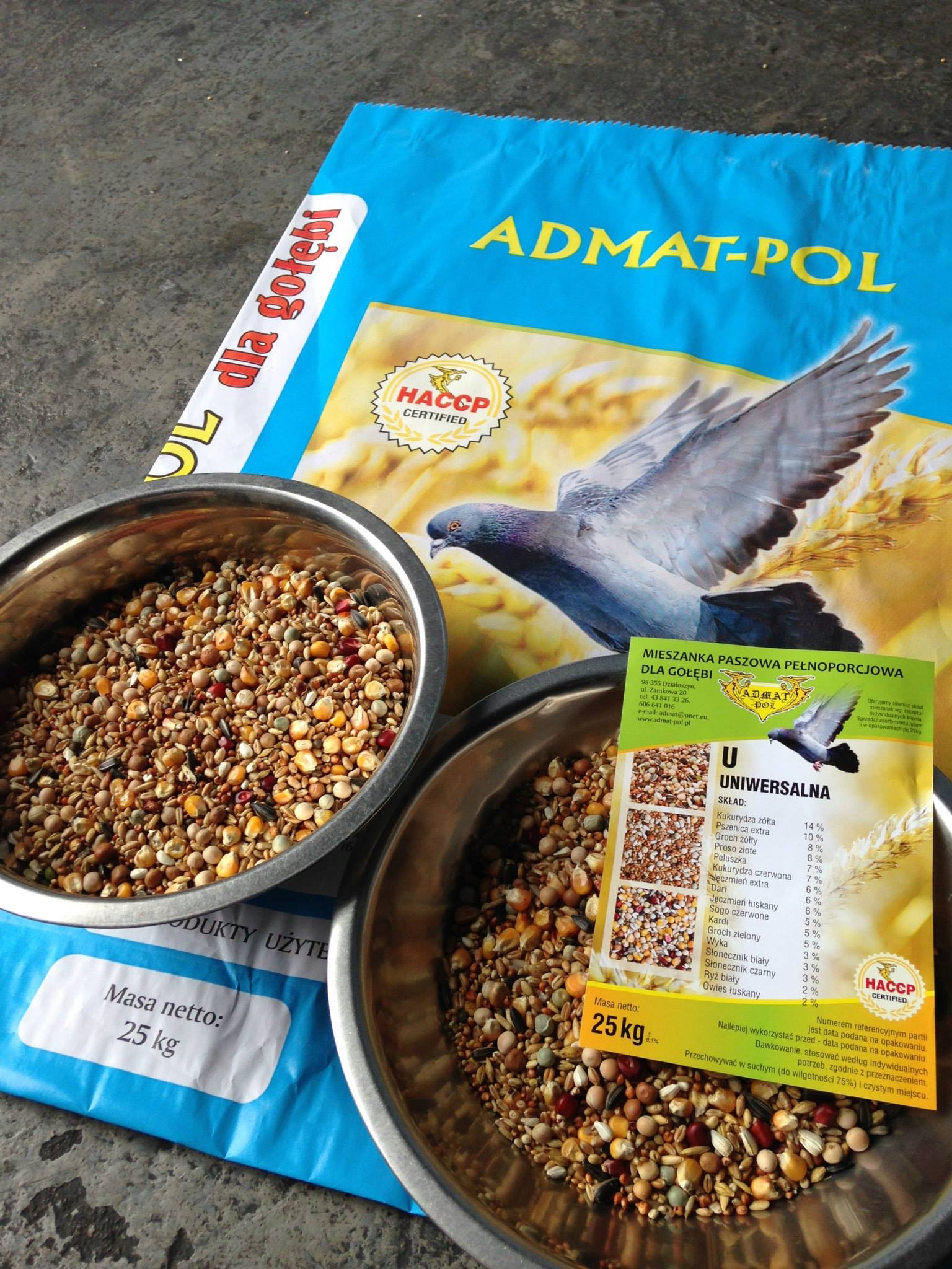 Karma UNIWERSALNA dla gołębi ADMAT-POL 25kg Kod producenta U3