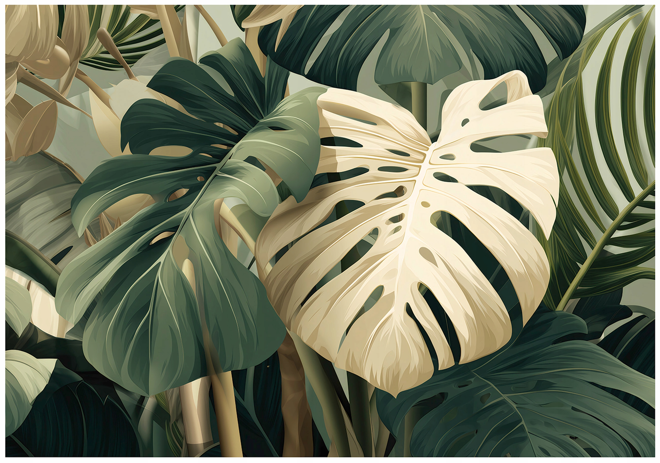 Fototapeta Listy Monstera Zelená Ložnice Obývací Pokoj Tapeta Flizelina 200x140