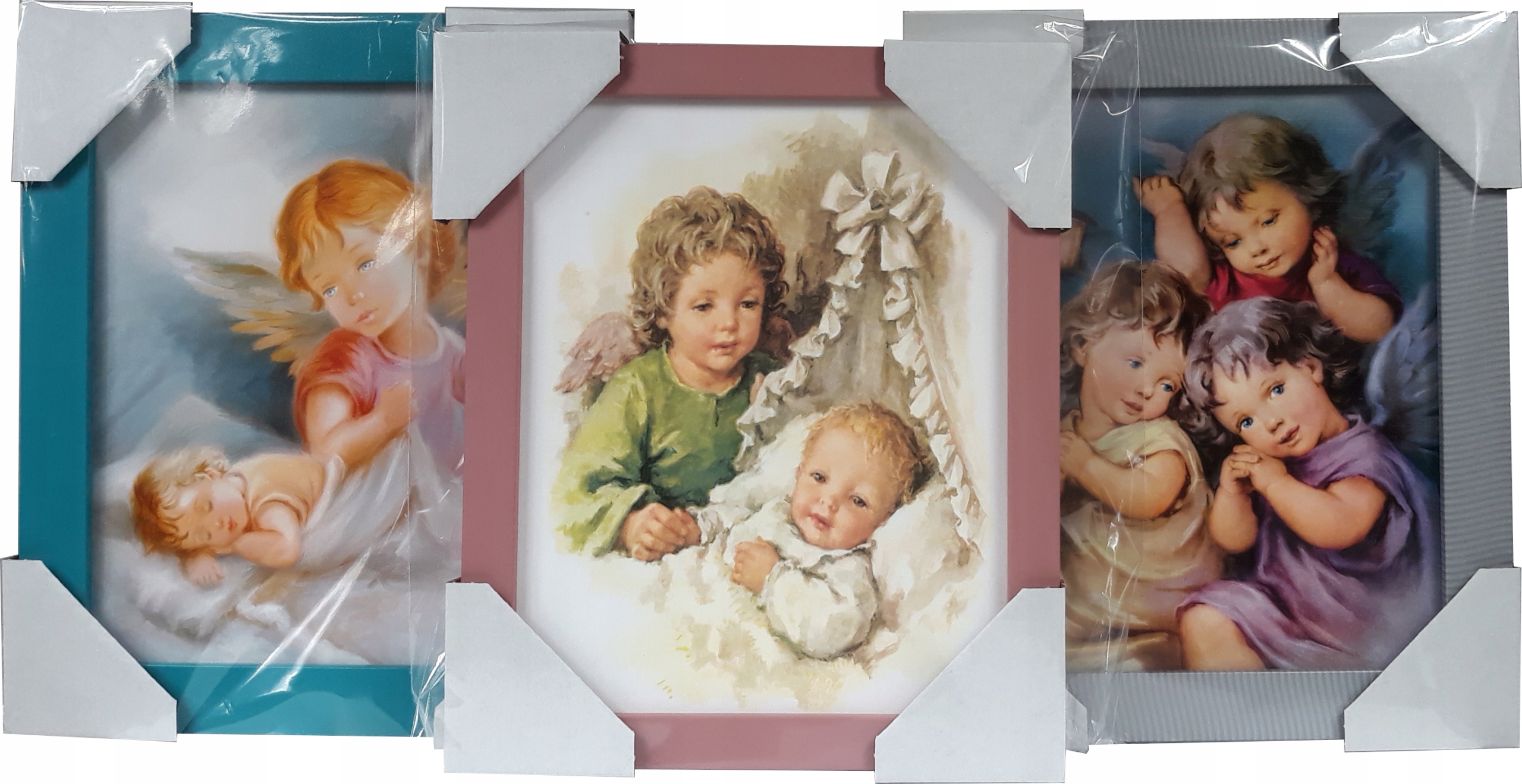OBRAZ 30x25 ANIOŁ STRÓŻ ANIOŁEK ZŁOTA RAMA Szerokość produktu 25 cm