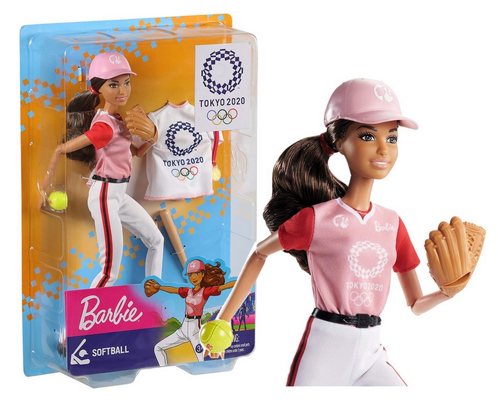 LALKA BARBIE SPORTOWA OLIMPIJKA SOFTBOLISTKA GJL77