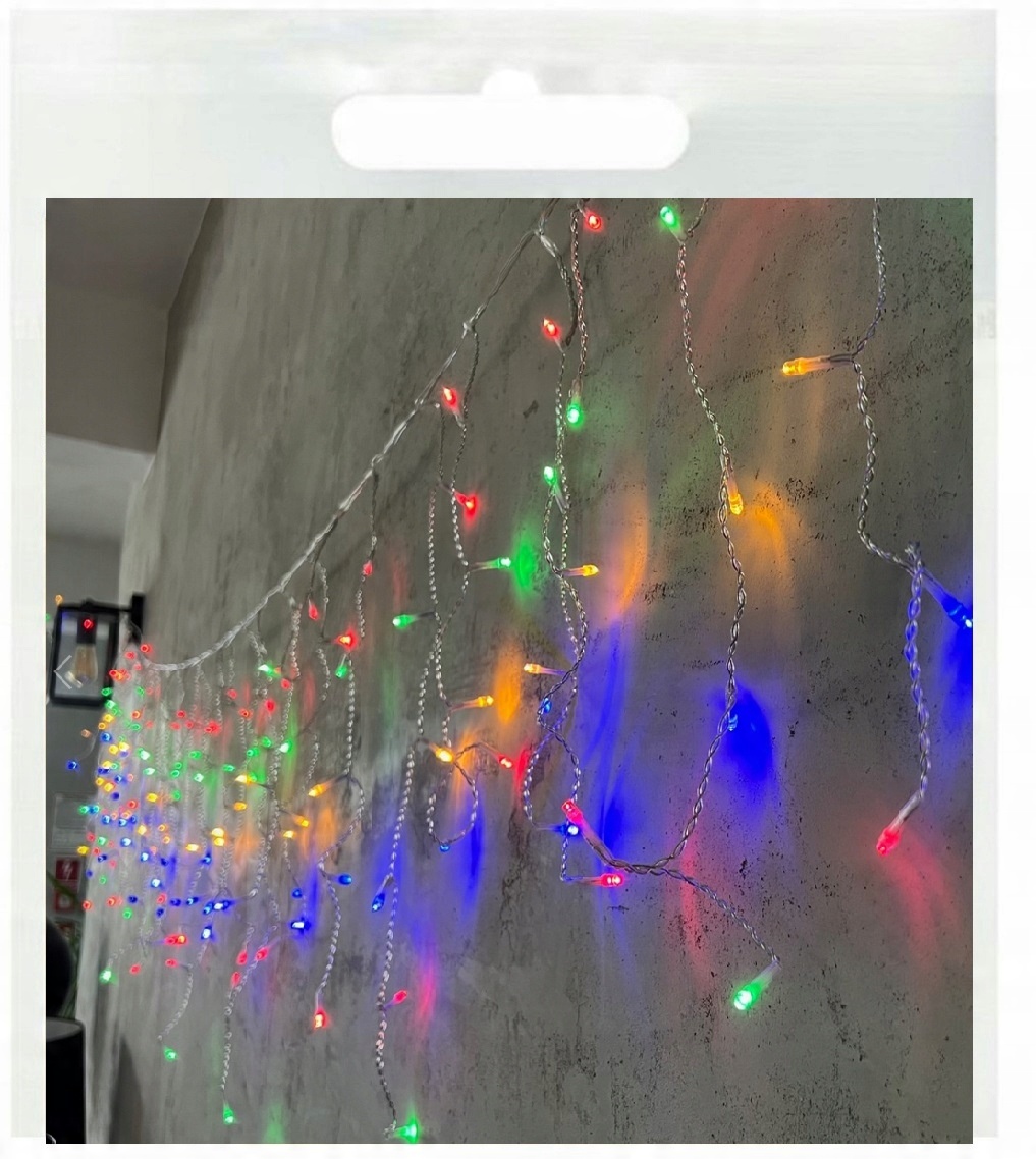 

Kurtyna 500 Led Lampki Sople Led Choinkowe 8 progr