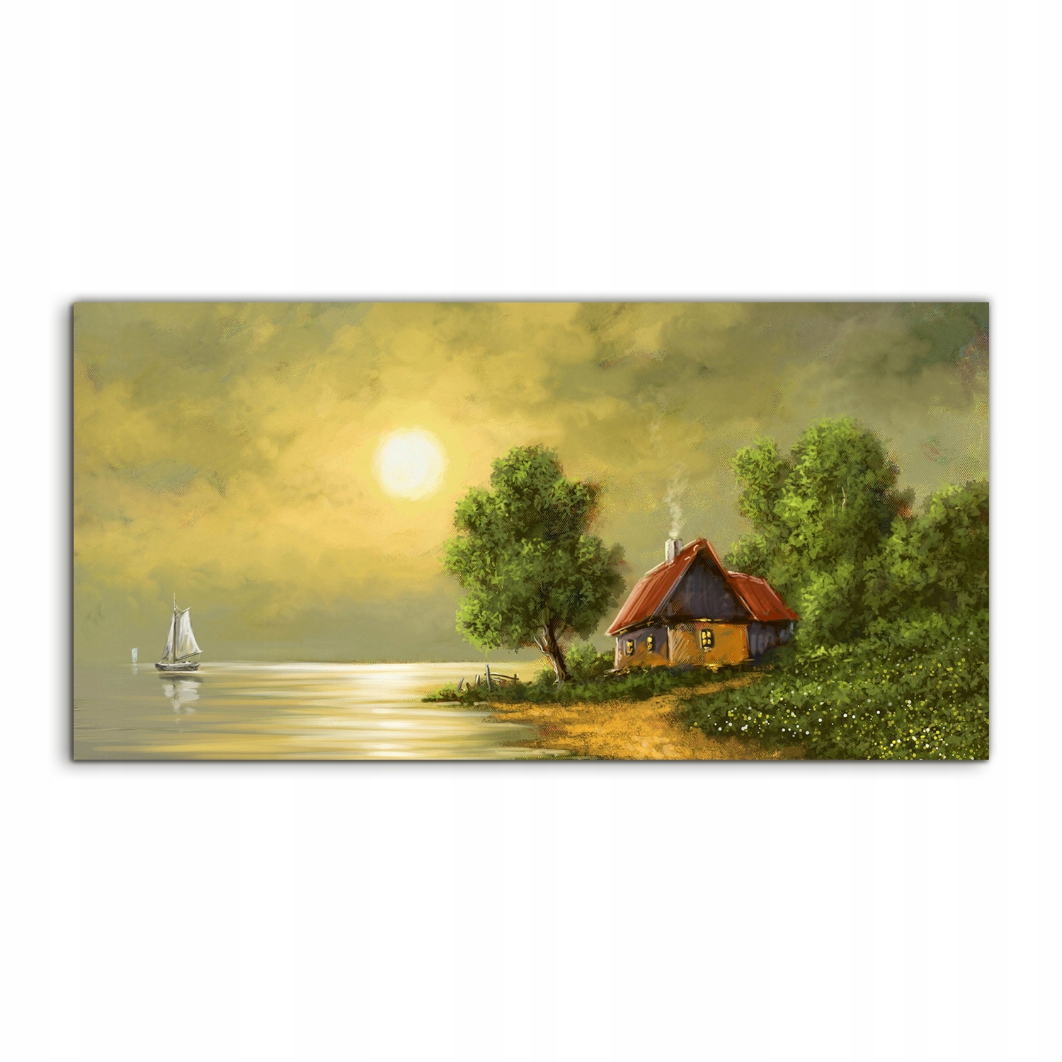 Fotoobraz 120x60 ako darček Stromy Loďka Krajina