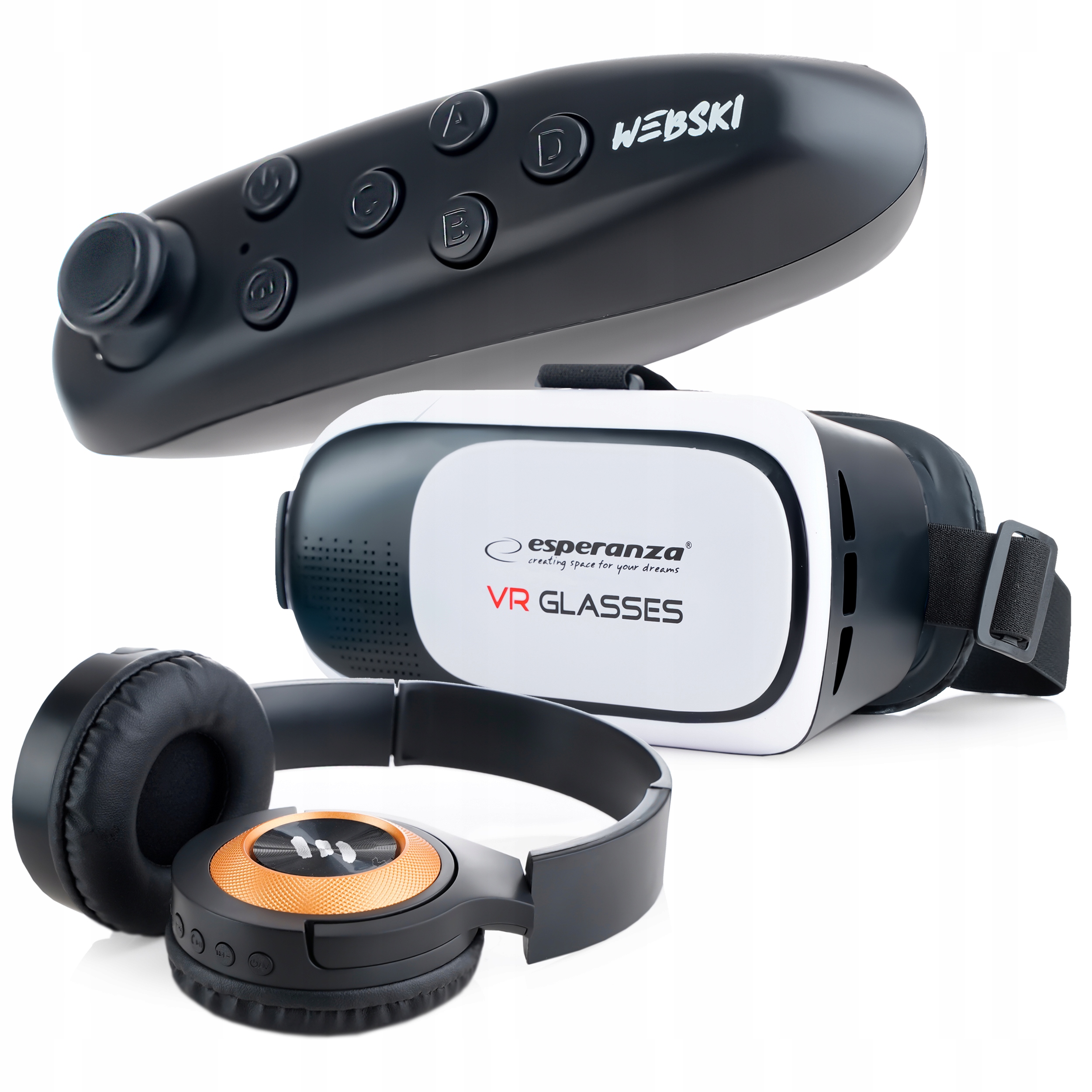 OKULARY VR GOGLE DO TELEFONU+ KONTROLER BLUETOOTH