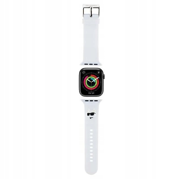 Pasek Karl Lagerfeld 3D Rubber Choupette Apple Watch 42/44/45/49mm biały