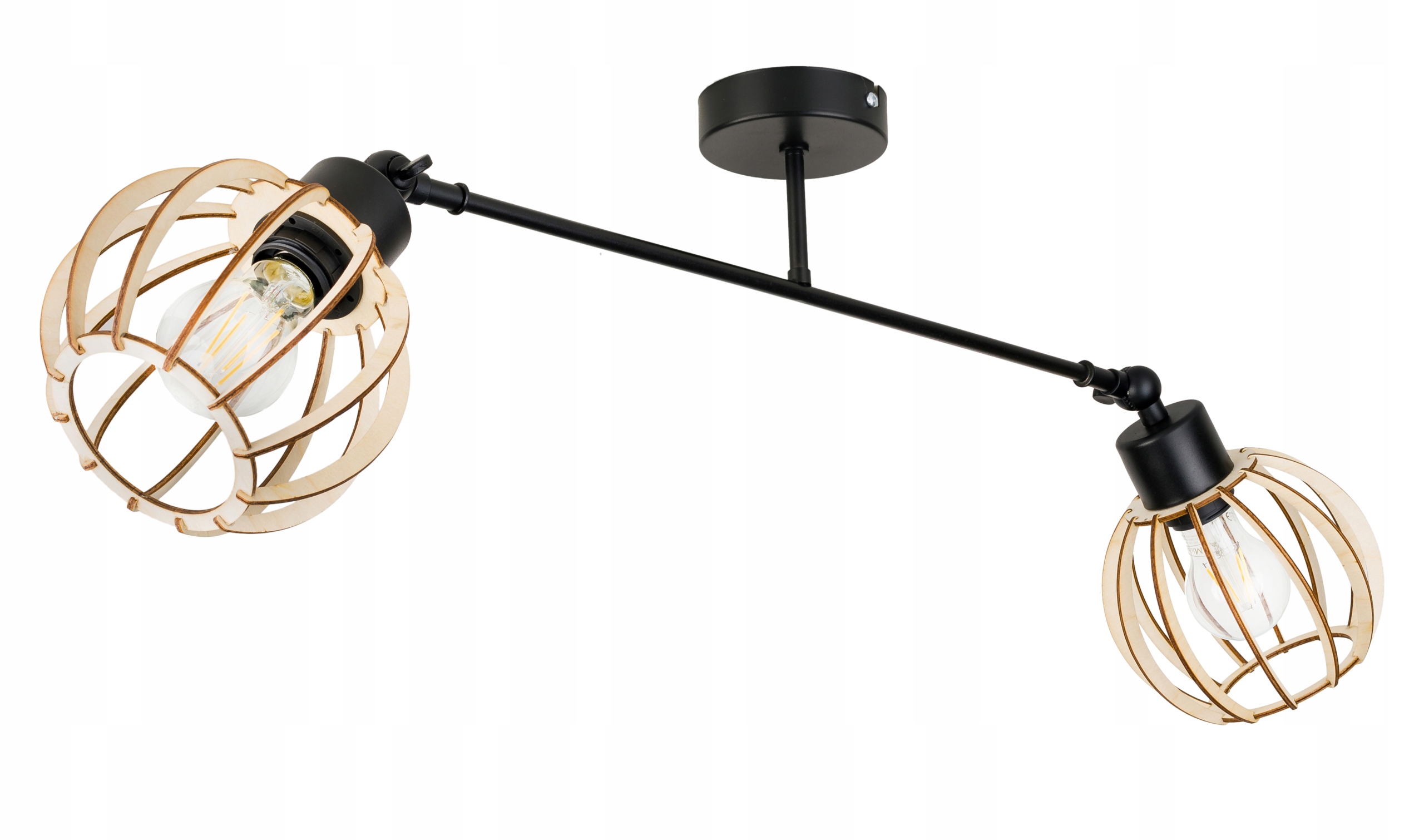 stropní svítidlo s nastavitelným lustrem Loft E27 Dřevo