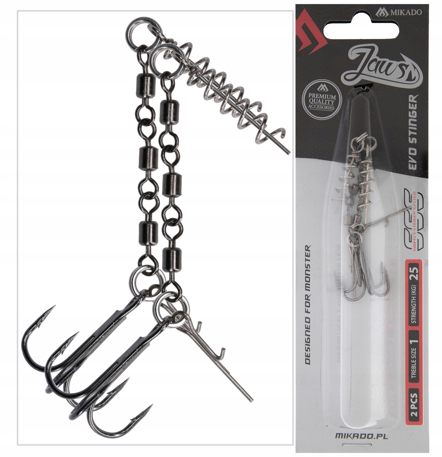 Dozbrojka z krętlików 25 kg kotwica 1 Jaws Evo Stinger 2 sztuki