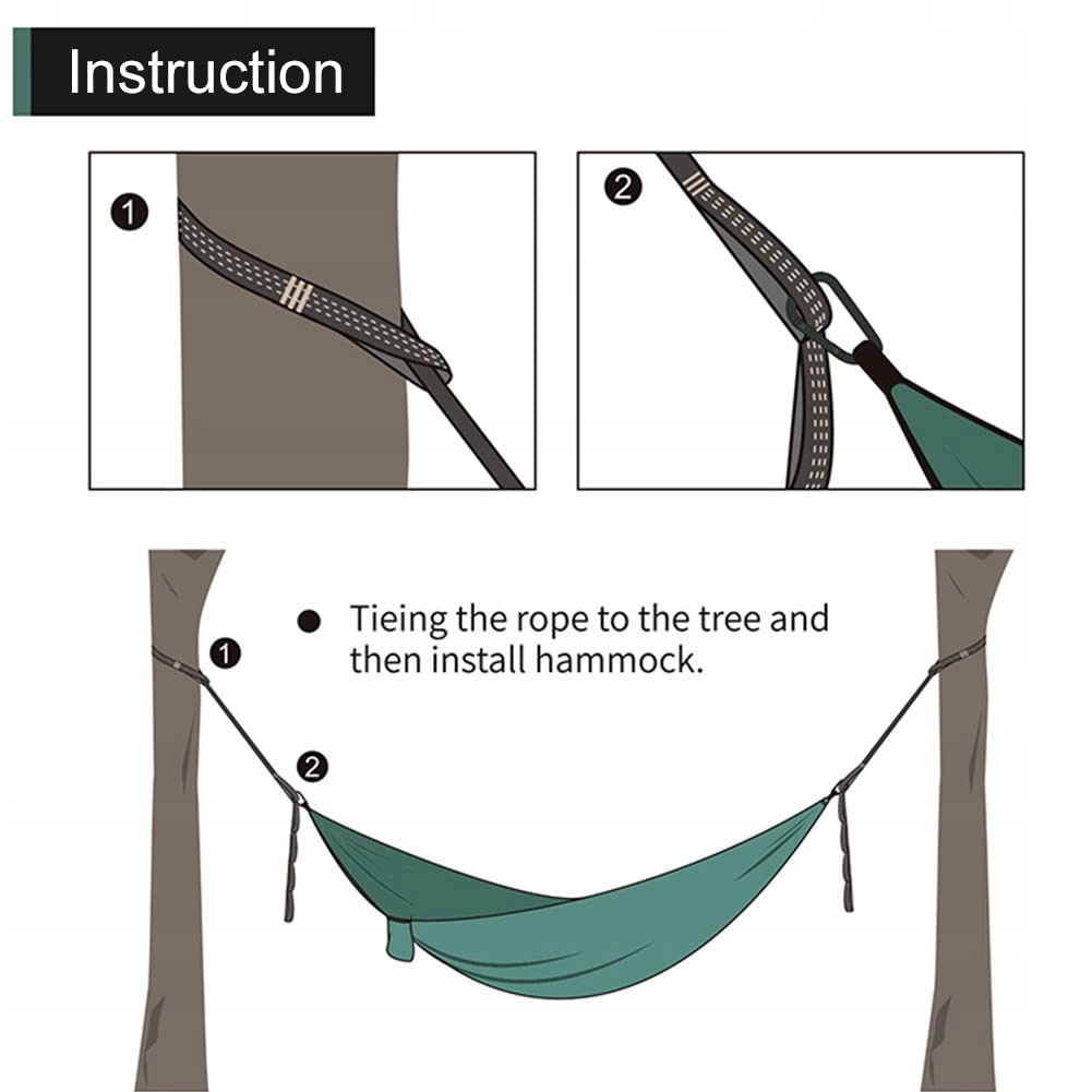 HÄNGEMATTE Zestaw Do Mocowania Haki Karabinki Camping Outdoor 300 kg — miniatura 3