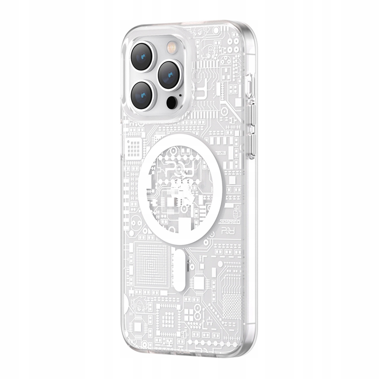 Kingxbar Pqy Geek Series magnetyczne etui iPhone 14 Plus MagSafe srebrne