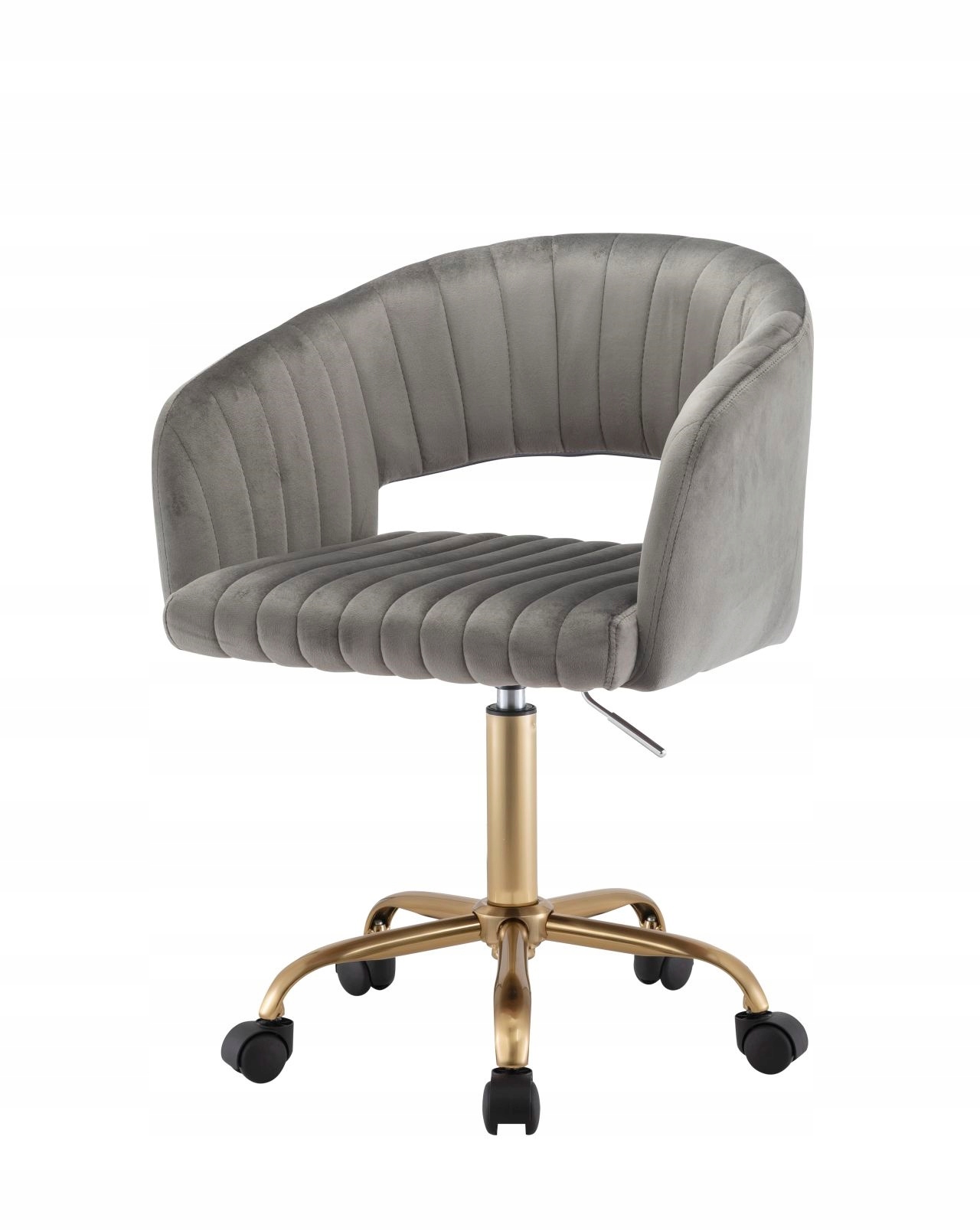 Szary Obrotowy Fotel Biurkowy Velvet - Elegancki i Wygodny Design Kod producenta KinMeb