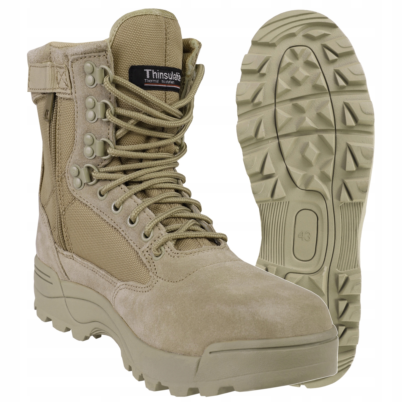 Buty Taktyczne Wojskowe Ochrona Brandit Trekkingowe z Zamkiem Coyote 43