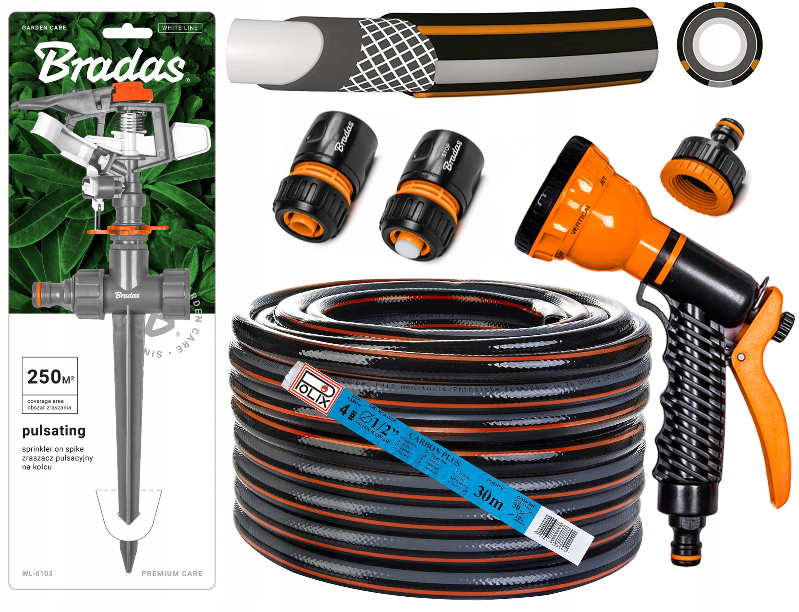 

Wąż Ogrodowy 1/2" 30m 4 Warstwy Zestaw Bradas