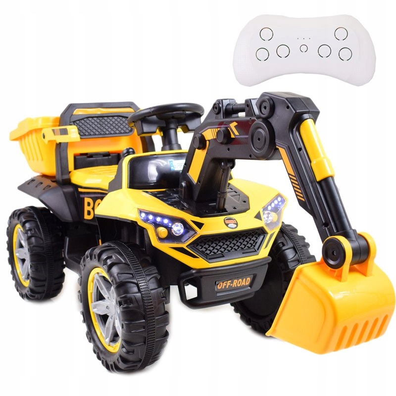 Wielka Koparka+wywrotka Na Akumulator, Pełna Elektryka, Pilot, Funkcja Buja