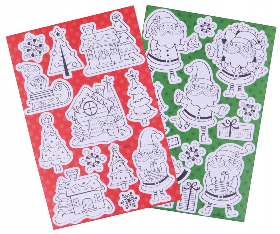 

Świąteczne Naklejki do Kolorowania Mikołaj Choinka