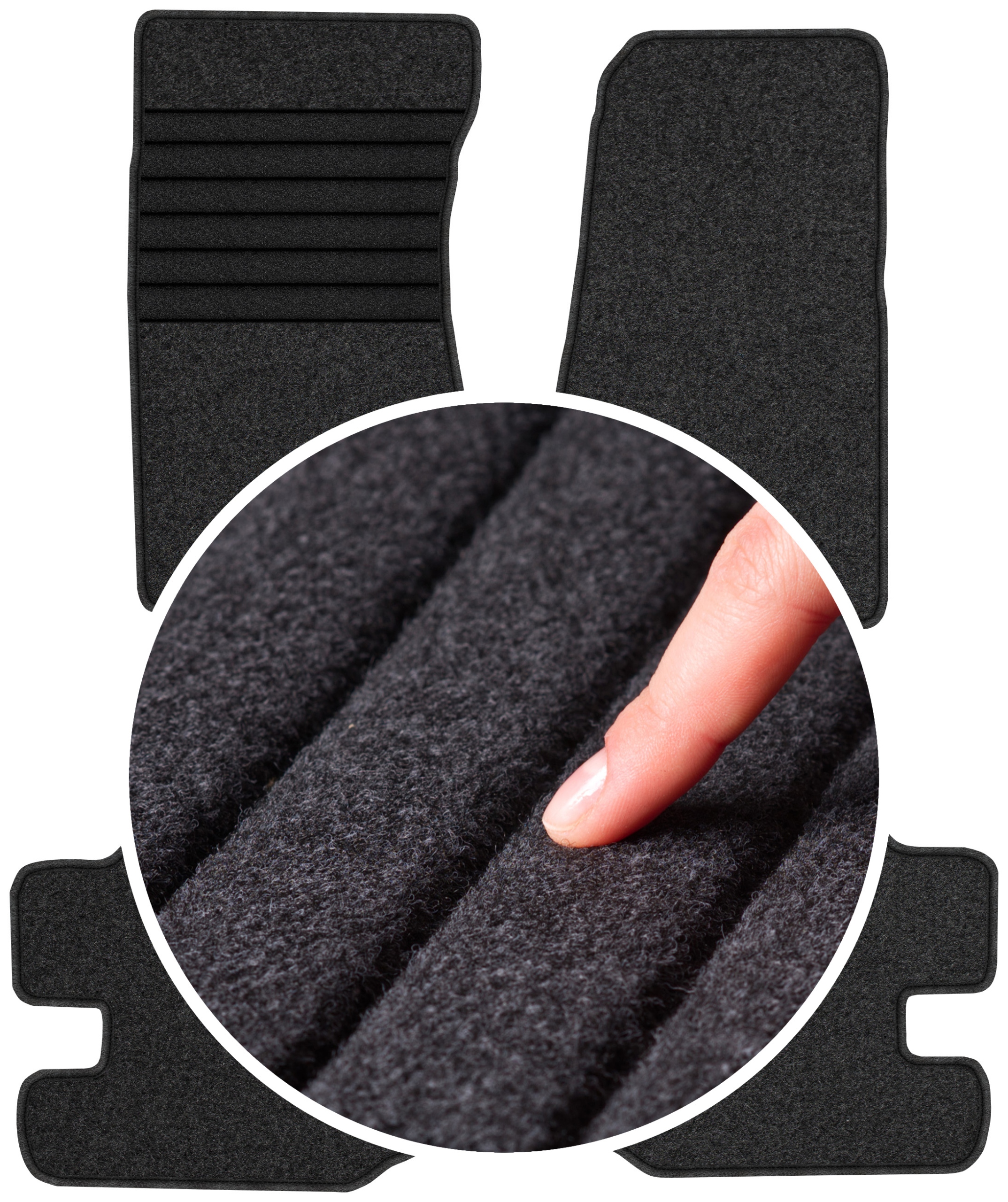 Jeep Wrangler II 2D 2007-2011 Koberečky do auta Grafit Výztuha XXL