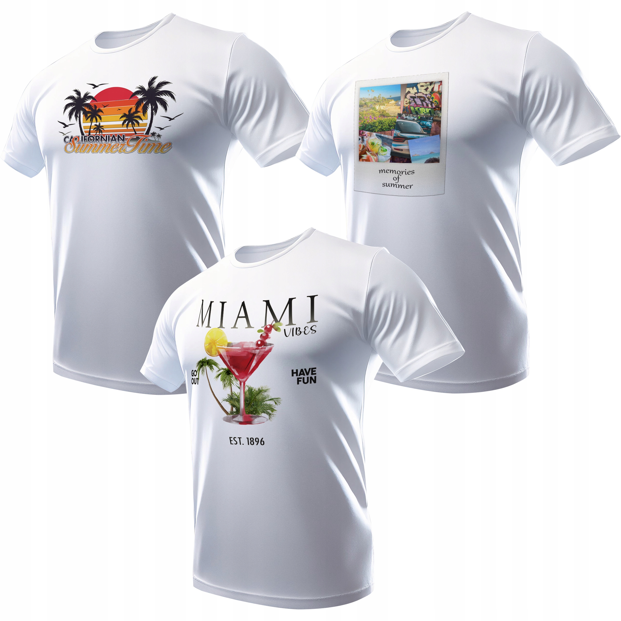 Pánské Trička 3pack Komplet Triček Na Dovolenou Prázdninový Set Usa S