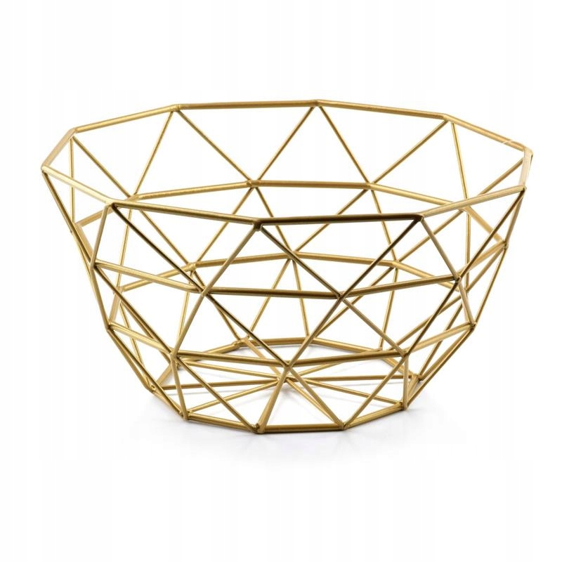 

Nowoczesna patera kosz złoty na owoce metalowy