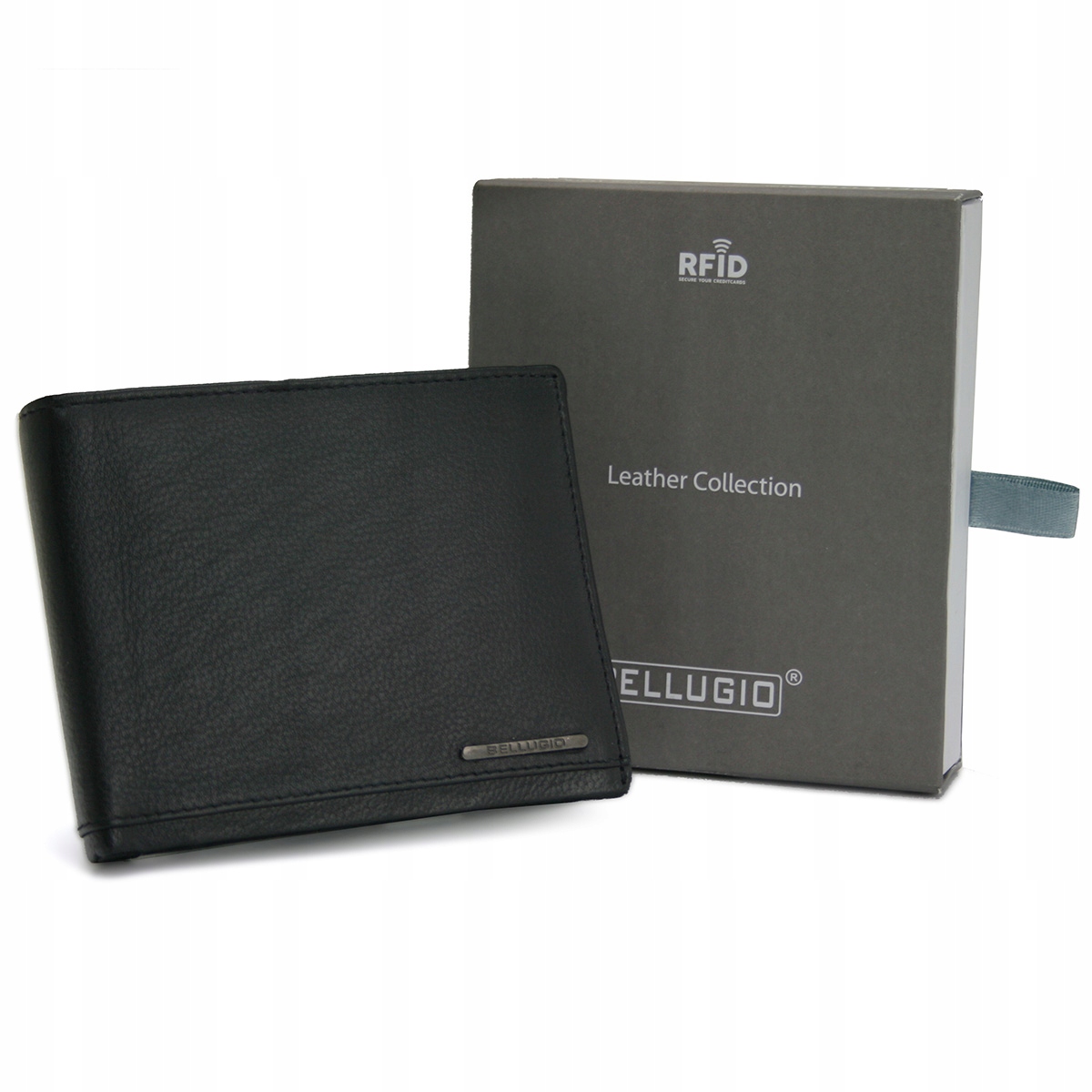 

Skórzany portfel męski Bellugio ochrona Rfid slim