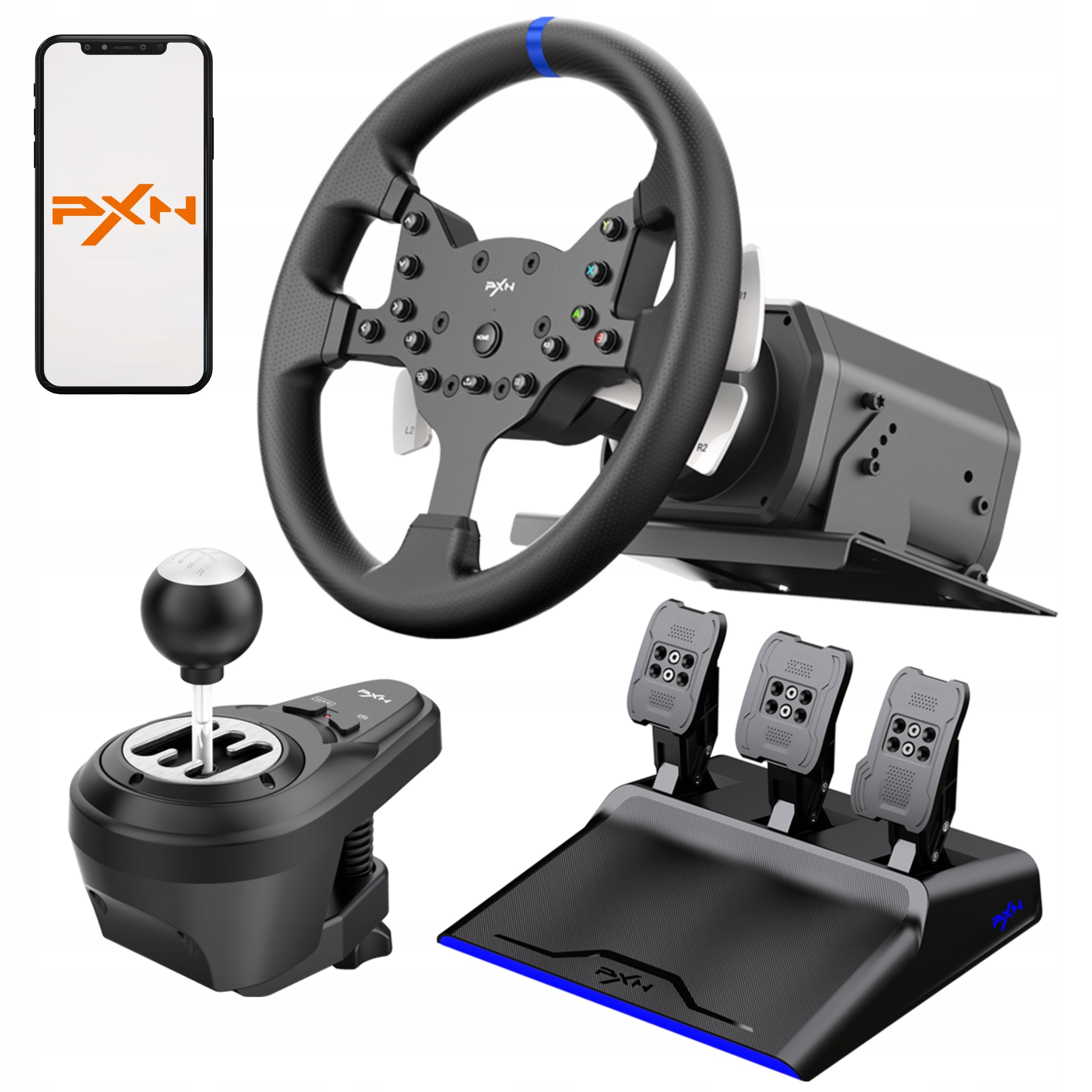 Volant PXN-V99 s pedálmi a prevodovkou Pc PS4 Xbox Switch 900°