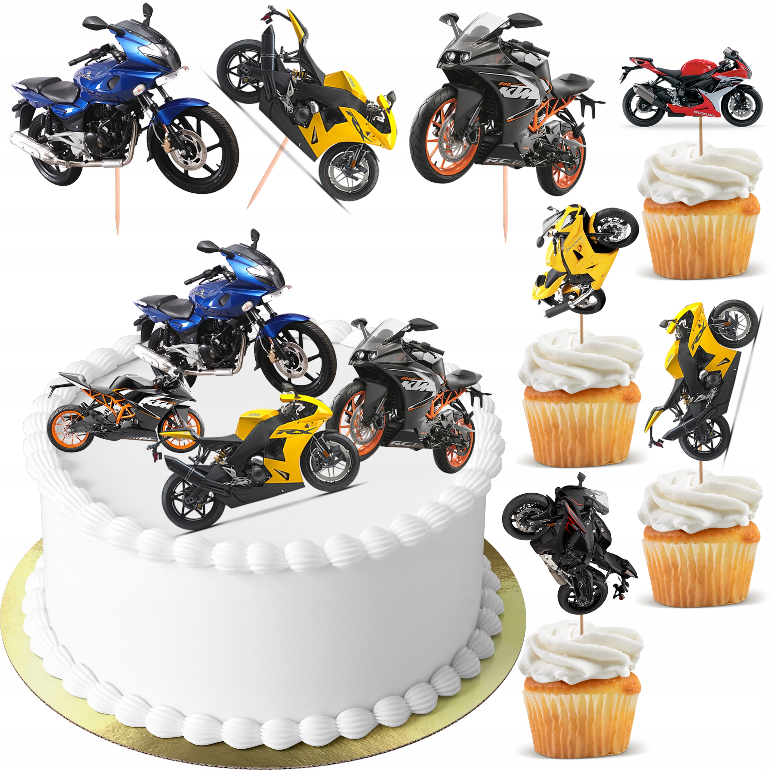 TOPPER MOTORY MOTOR NA TORT BABECZKI POSTACI 7 sztuk