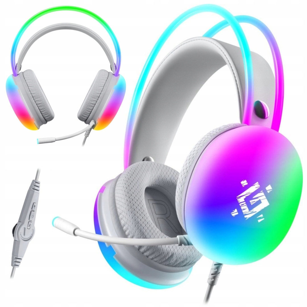 Sluchátka Defender S Mikr Ignis Rgb Bílá S Aktivním Potlačením Hluku