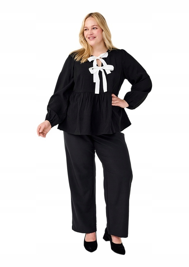 Tunika Zizzi Krásná Černá Mašle S Maslou 586C 44