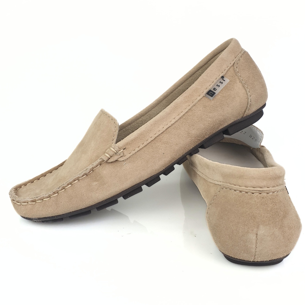 Nessi 17130 mokasyny beż jasny welur 38 Rozmiar 38