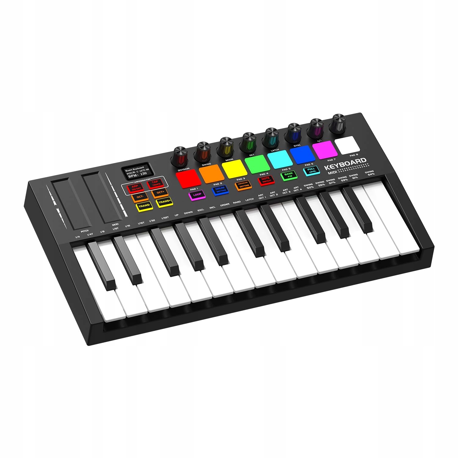 MIDI klávesnice Oyayo 25 bezdrátových kláves s Oled displejem