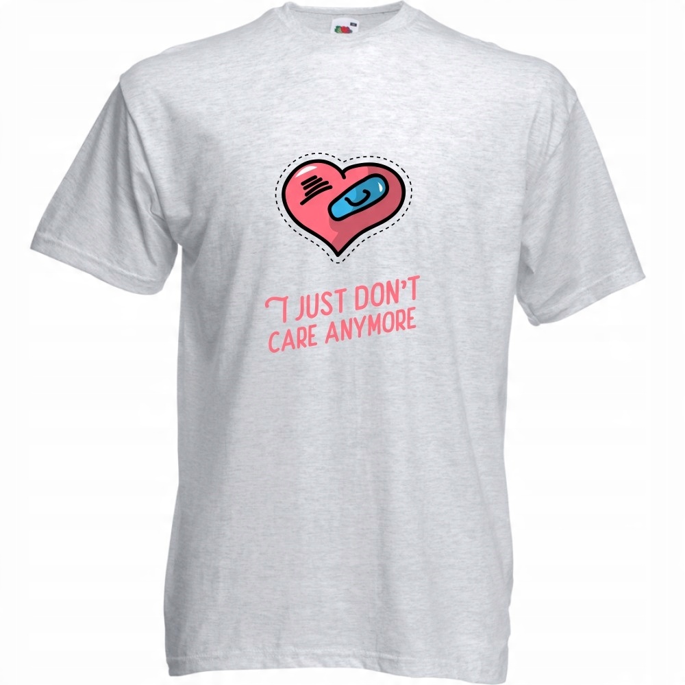 

Koszulka dont care anymore serce L ash szara