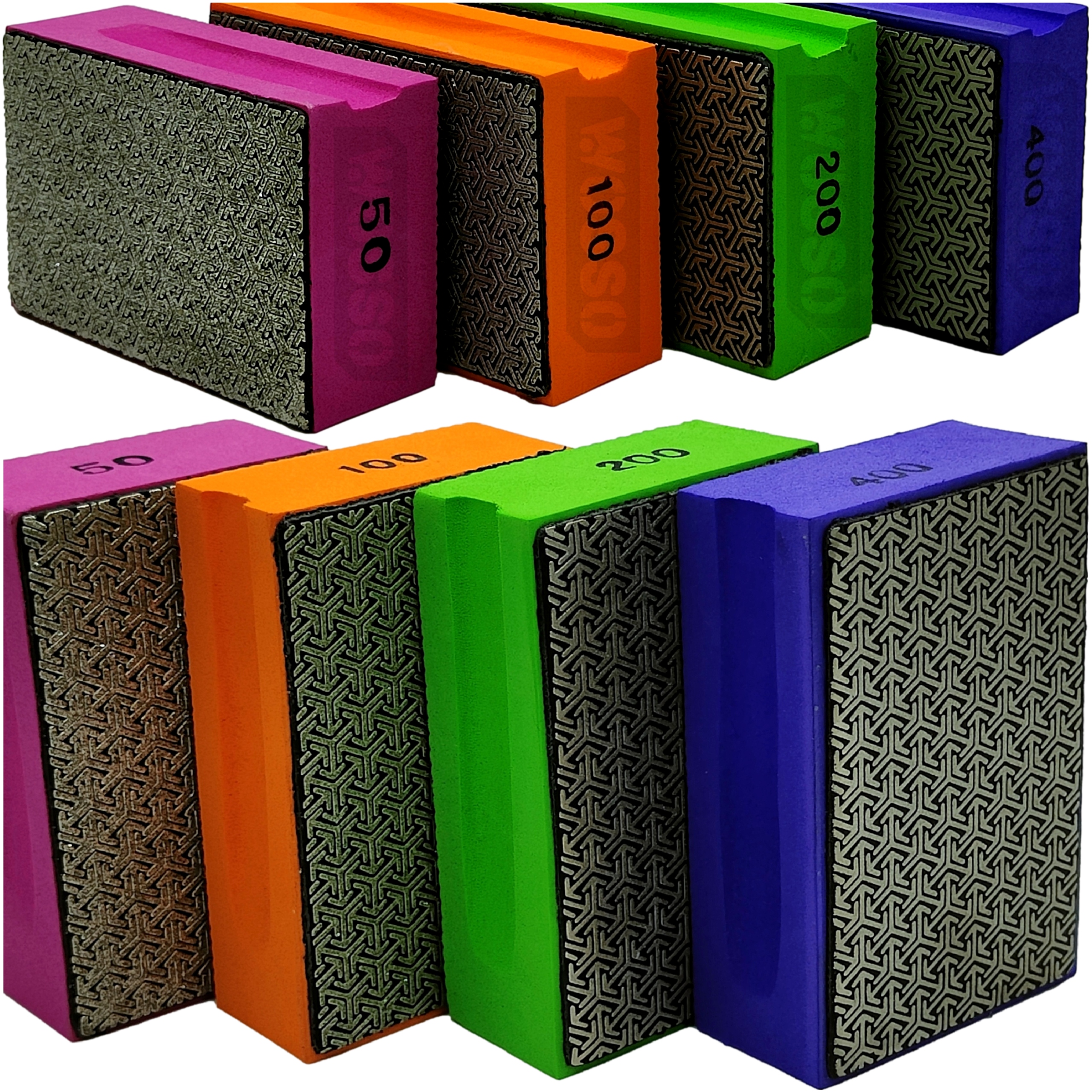 Kostka Gąbka Diamentowa Zestaw 50 100 200 400 Szlifowania Polerowania Gresu