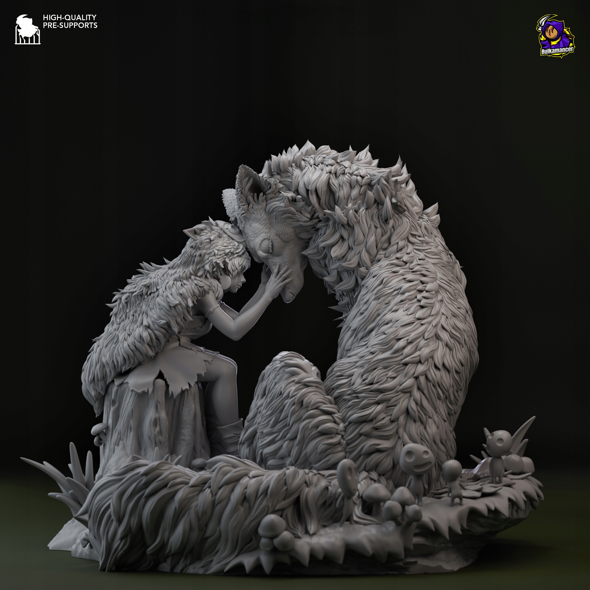 3D tisk figurky San Princess Mononoke Bulkamancer Sulpts 12K