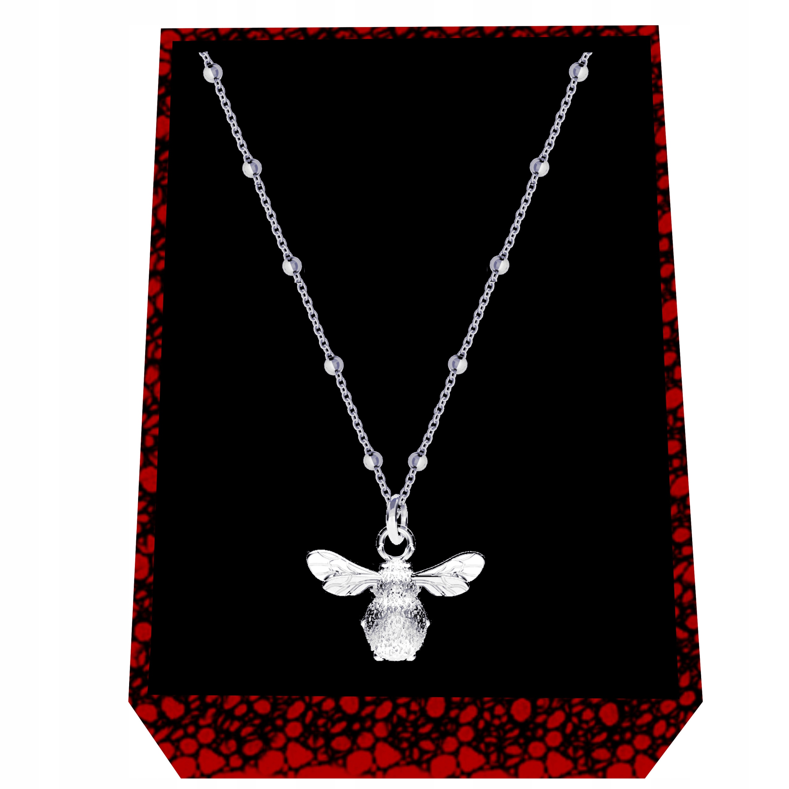 Pszczoła Trzmiel Stříbrný kuličkový náhrdelník stříbro 925