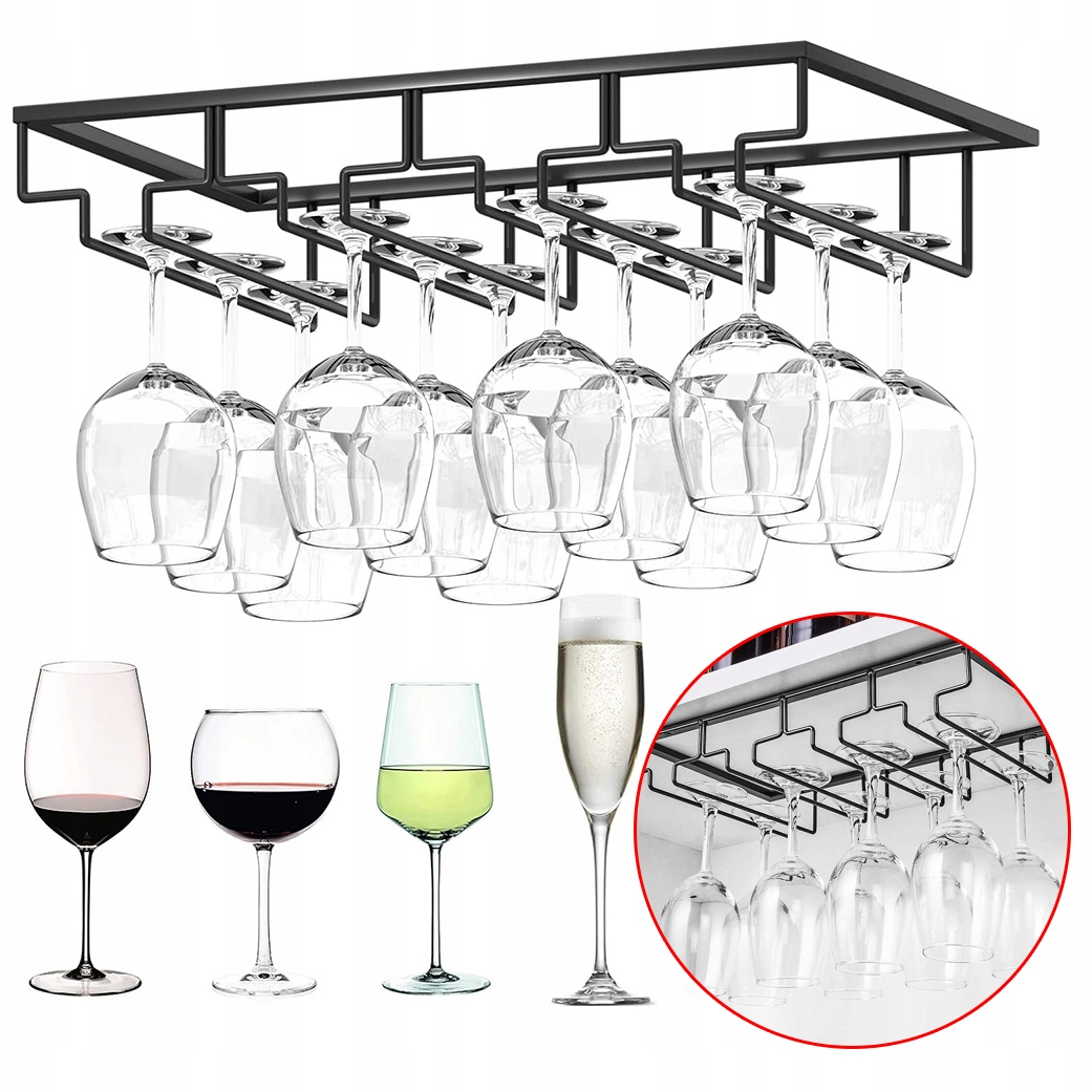 Čtyřřřadý Věšák Na Skleničky Matný Kovový Stojan Šetří Místo