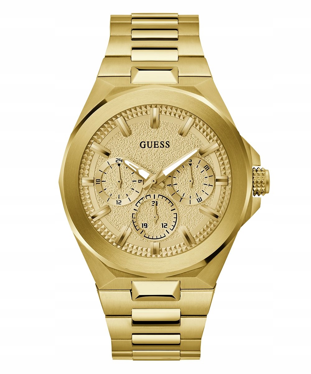 Guess Dashboard pánské hodinky zlaté na náramku GW0798G2