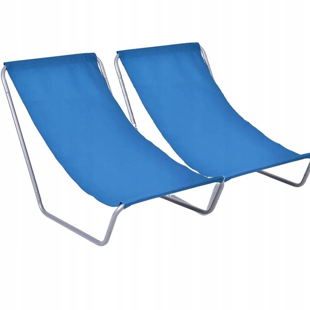

2x Leżak Turystyczny Fotel Plażowy Składany Niebie