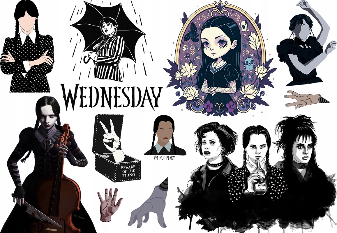 

Tatuaże Dla Dzieci Wednesday Addams Nevermore