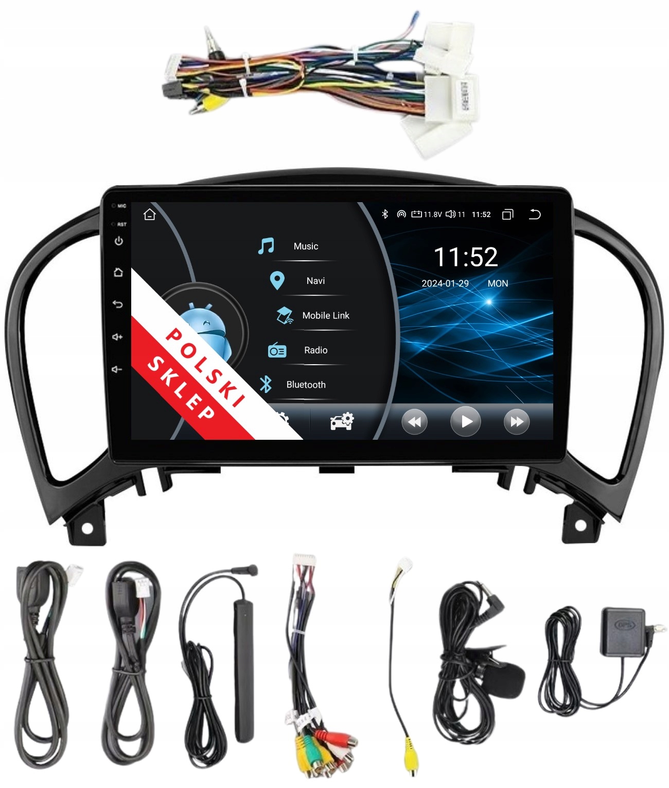 Navigace Rádio 2DIN Android Nissan Juke 2/32 Gb Dsp Lte Carplay