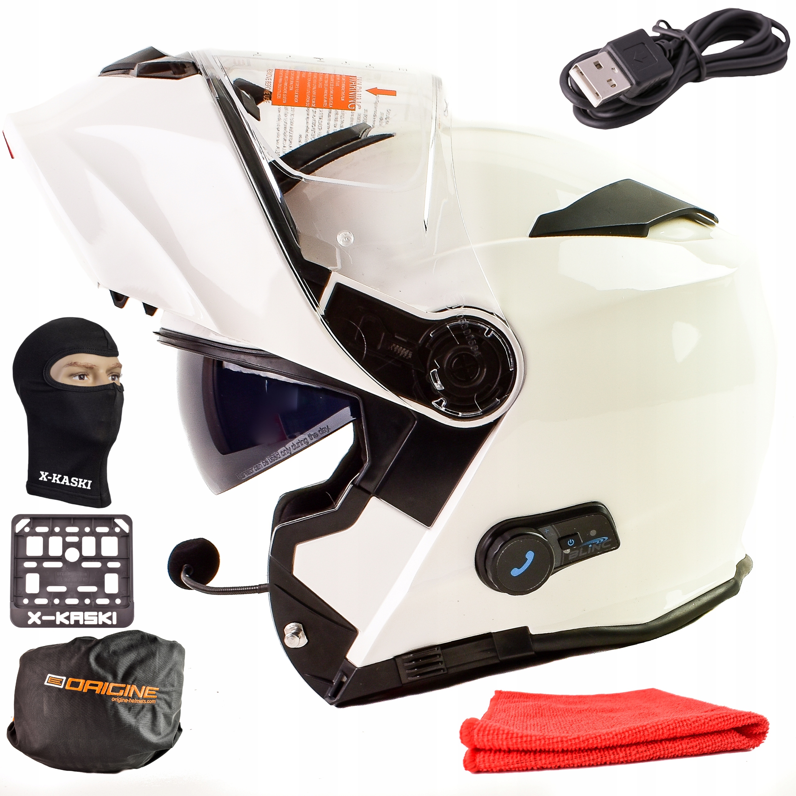 

Origine Kask Szczękowy Intercom Bluetooth Biały XL