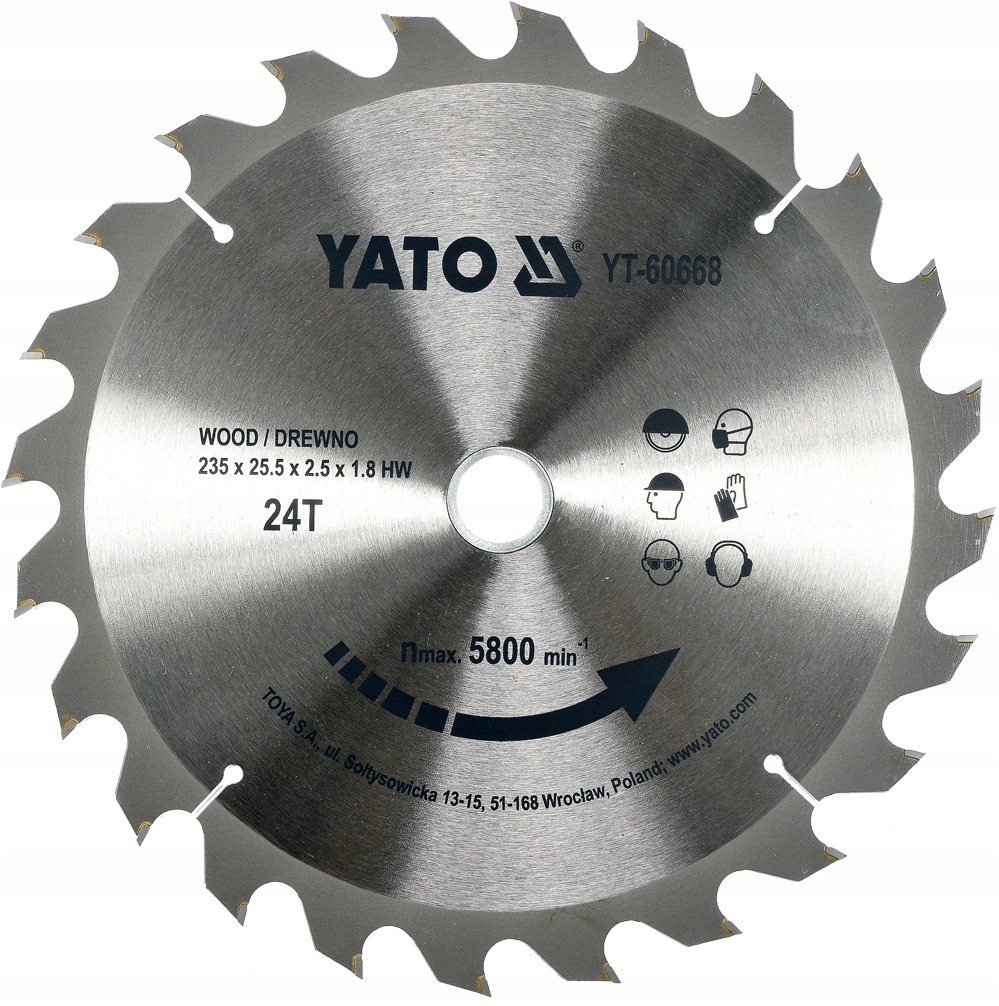 

Yato tarcza widiowa do drewna 235x24tx25,5mm