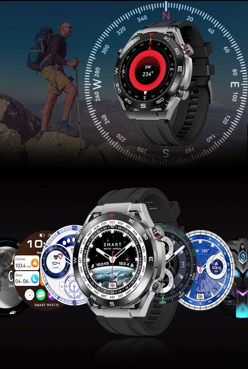 SMARTWATCH ZEGAREK MĘSKI POLSKIE MENU POŁĄCZENIA SPORT KARDIO SMART WATCH Szkiełko mineralne