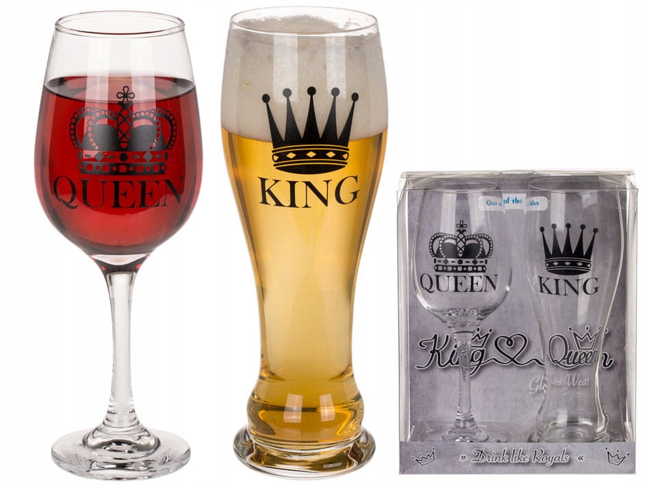 

Kieliszki dla pary King Queen Kufel Piwa Wina